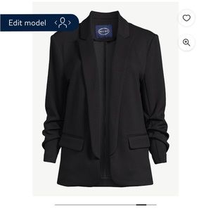 Scoop Women's Scuba Blazer with Scrunch Sleeves